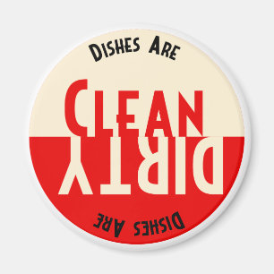 Vintage Design Dishwasher Round Magnet