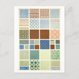 Vintage Design for Geometric Fabric/Textile Postcard