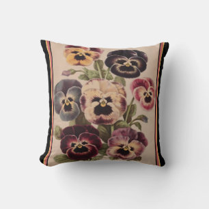 Vintage Design Pansy Pillow