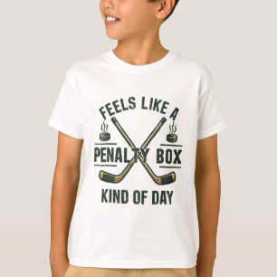 Vintage Design Penalty Box Mood Hockey Day Graphic T-Shirt