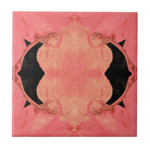 Vintage Design Pink Black Victorian Art Nouveau Tile