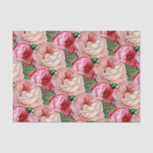 Vintage Design Pink Rose Floral Craft  Tissue Paper