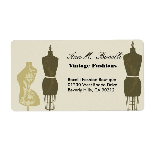 Vintage Designer Fashions & Craft  Business (Front)