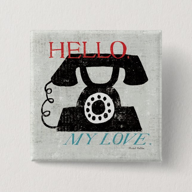 Vintage Desktop - Phone 15 Cm Square Badge (Front)