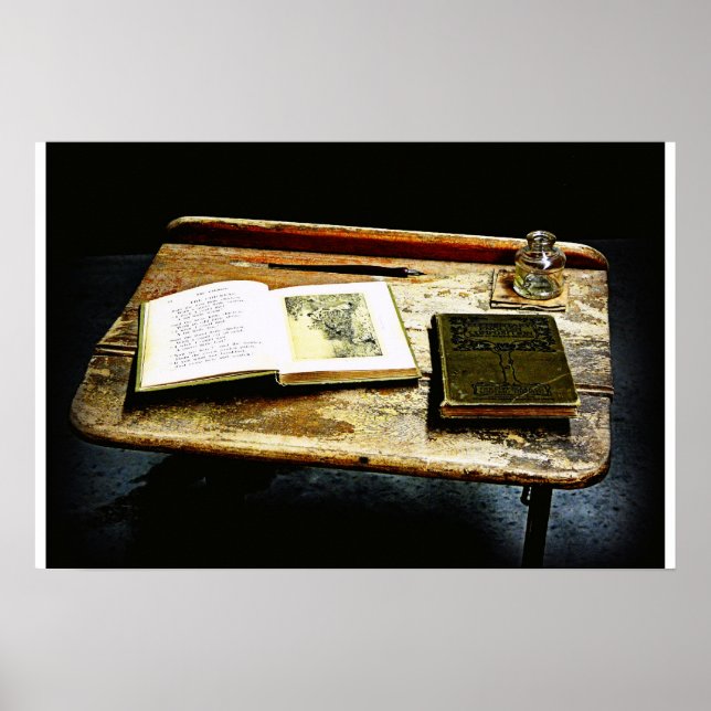 Vintage Desktop - Student Desk Poster (Front)