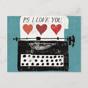 Vintage Desktop - Typewriter Postcard