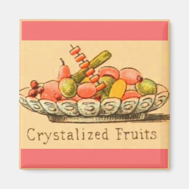 Vintage dessert candied fruit magnet (Front)