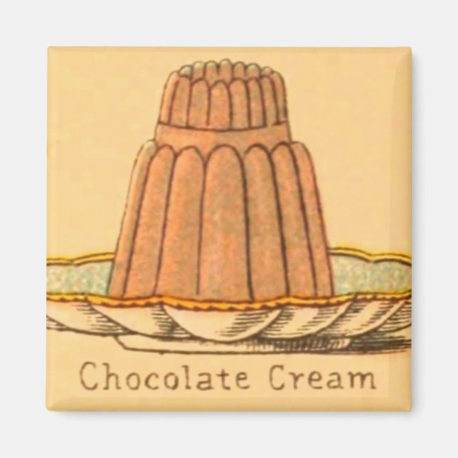 Vintage dessert chocolate cream cake magnet (Front)