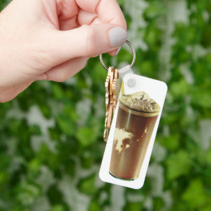 Vintage Dessert, Chocolate Shake and Whipped Cream Key Ring