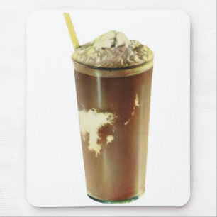 Vintage Dessert, Chocolate Shake and Whipped Cream Mouse Mat