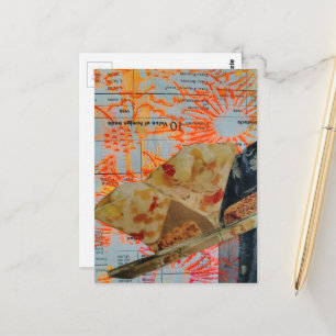 Vintage Dessert Mixed Media Collage Postcard