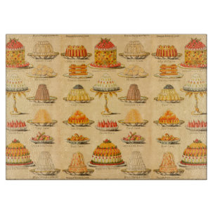 Vintage dessert pink peach cutting board