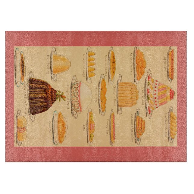 Vintage desserts cutting board (Front)