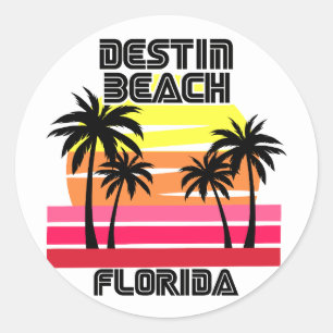 Vintage Destin Beach Florida Classic Round Sticker