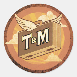 Vintage Destination Light Luggage Sticker