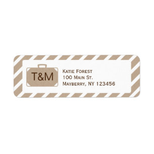 Vintage Destination Return Address in Kraft Colour