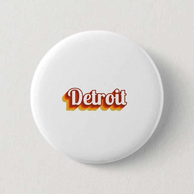 Vintage Detroit 6 Cm Round Badge (Front)