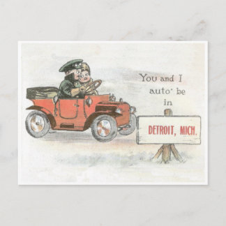Vintage Detroit Auto Postcard