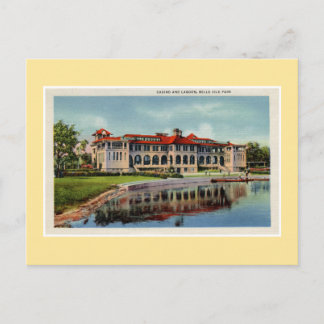 Vintage Detroit Belle Isle casino lagoon Postcard