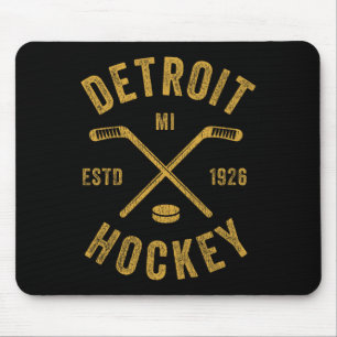 Vintage Detroit Mi Ice Hockey Sticks Detroit Hocke Mouse Mat