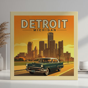 Vintage Detroit Michigan Tile