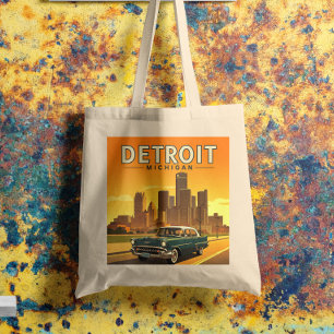 Vintage Detroit Michigan Tote Bag