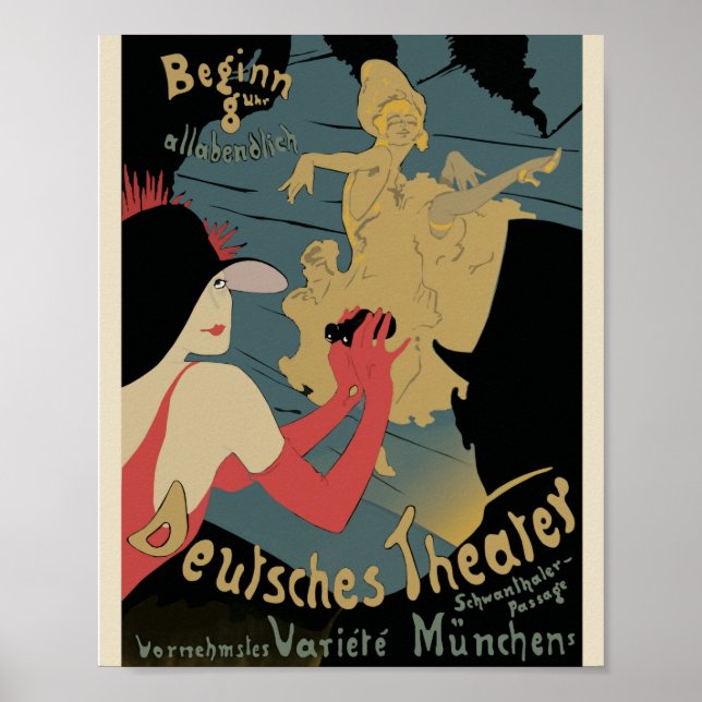 Vintage Deutsches Theatre Poster cabaret (Front)