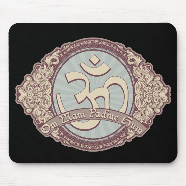 Vintage Devanagari OM Logo Mouse Mat (Front)