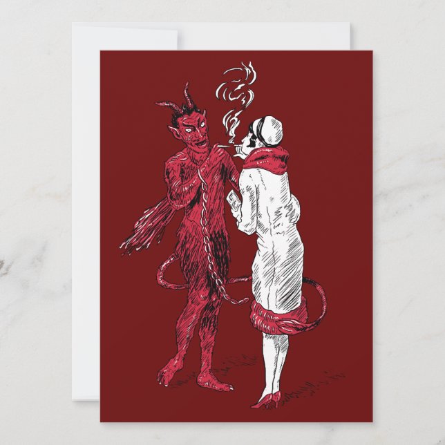 Vintage Devil and Woman Smoking (Front)