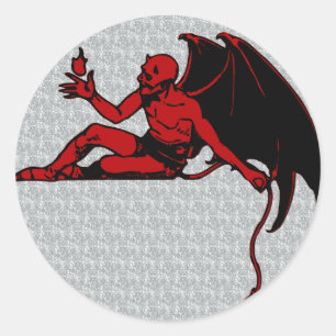 Vintage Devil Classic Round Sticker