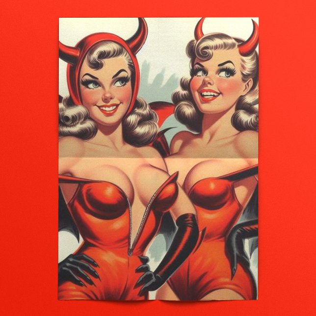 Vintage Devil Girls Illustration Tissue Paper (Creator Uploaded)