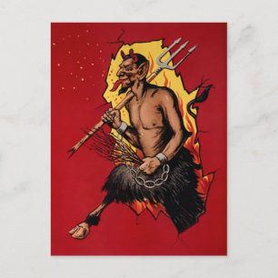 Vintage Devil Krampus Postcard