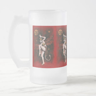 Vintage Devil Lady Dancer Frosted Stein