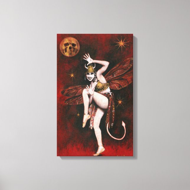 Vintage Devil Lady Dancer Wrapped Canvas (Front)