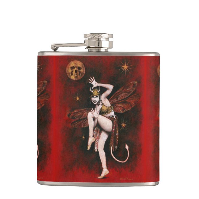 Vintage Devil Lady Flask (Front)