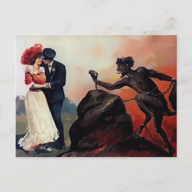 Vintage Devil Valentines Day Postcard (Front)