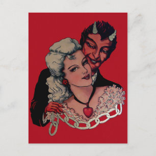 Vintage Devil Valentines Day Postcard