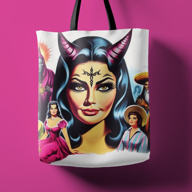 Vintage Devil Woman Tote Bag (Creator Uploaded)