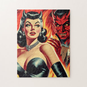 Vintage Devilish Pin-up Jigsaw Puzzle