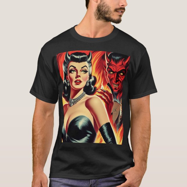 Vintage Devilish Pin-up T-Shirt (Front)
