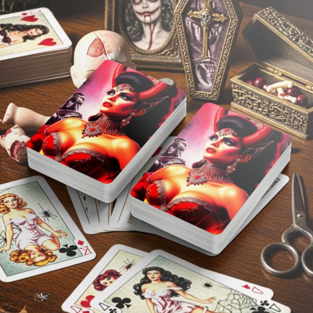 Vintage Devilish Woman Playing Cards (Creator Uploaded)