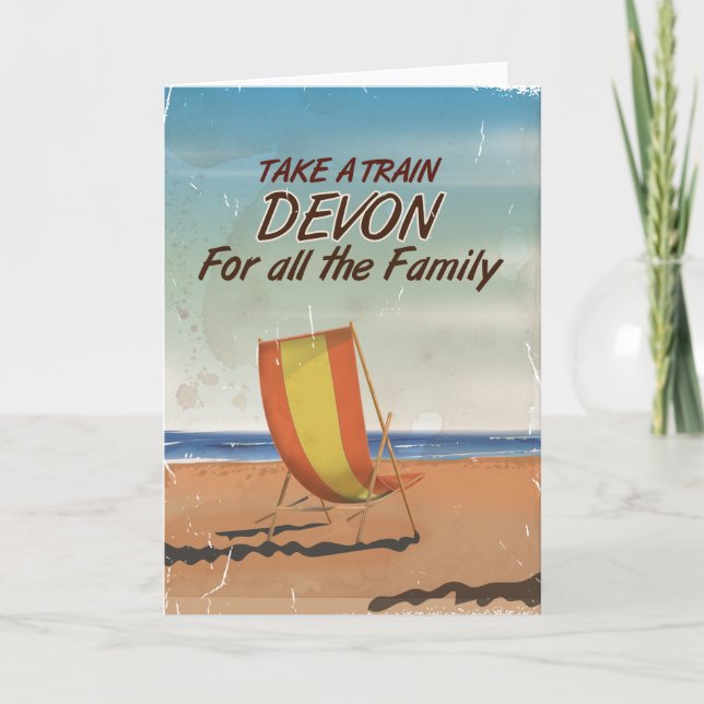 Vintage Devon Holiday poster Card (Front)