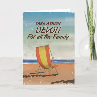 Vintage Devon Holiday poster Card