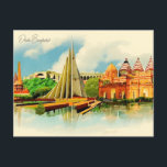 Vintage Dhaka Bangladesh Travel watercolor Bengali Postcard<br><div class="desc">vintage,  retro,  travel,  modern,  watercolor,  classic,  Dhaka,  Bangladesh,  Bengali, </div>