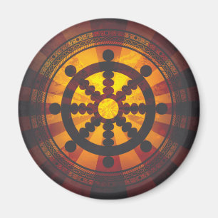 Vintage Dharma Wheel Print Magnet