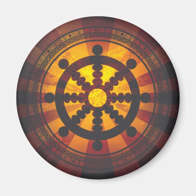 Vintage Dharma Wheel Print Magnet (Front)