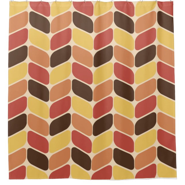 Vintage Diagonal Rectangles Autumn Shower Curtain (Front)
