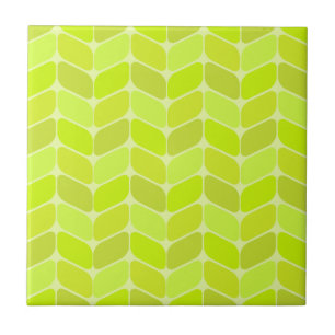 Vintage Diagonal Rectangles Chartreuse Tile