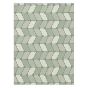 Vintage Diagonal Rectangles Sage Green Tablecloth