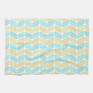 Vintage Diagonal Rectangles Sandy Beach Tea Towel